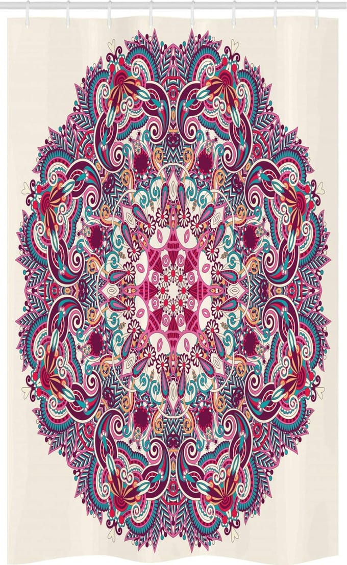 ABAKUHAUS Mandala douchegordijn – 120x180 cm – Polyester – veelkleurig