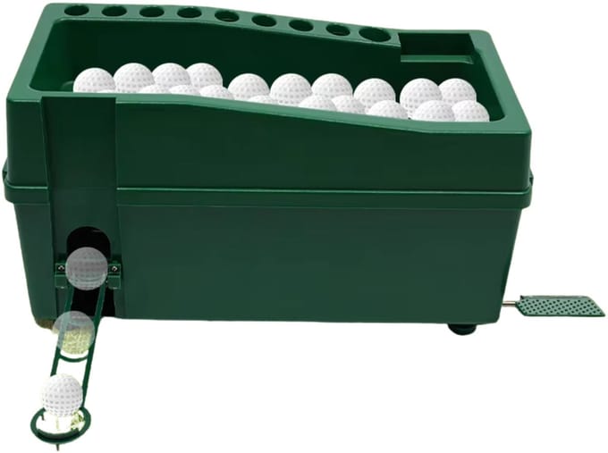 Automatische golfbaldispenser – Voor golf driving range & indoor simulatoren – Hoge capaciteit – Wit