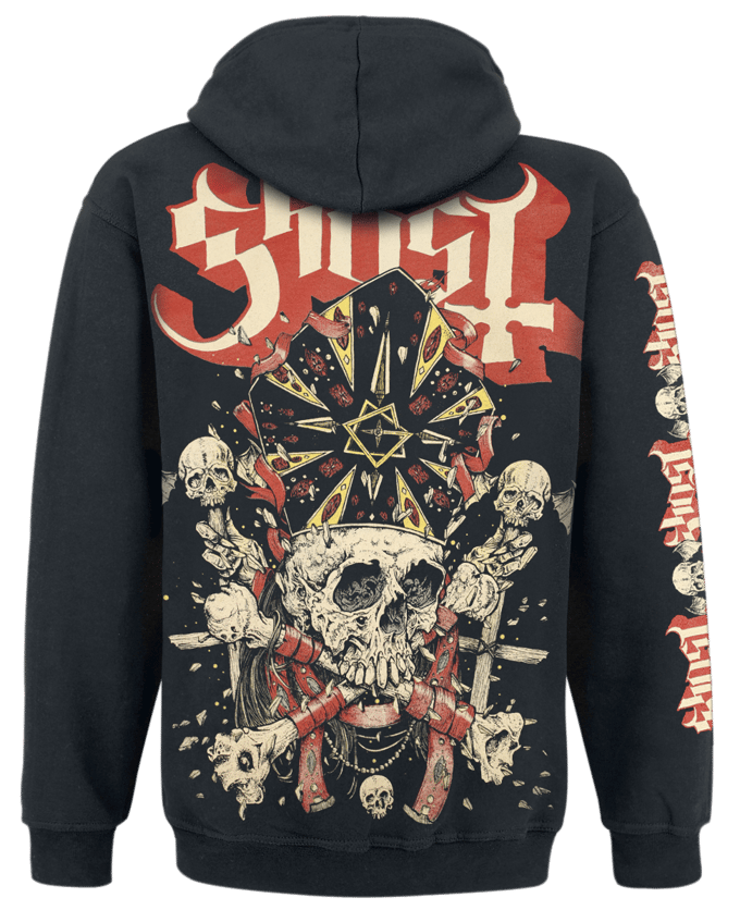 Ghost Vest met capuchon - Distressed Papa Skull - S tot XXL - voor Mannen - zwart