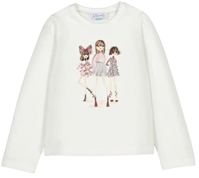 Mayoral creme T-shirtje meisjes print
