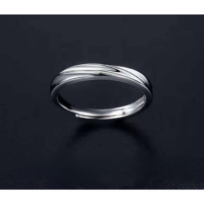 Bague pour Hommes Bague Unique Ouverture Simple Personnalité Bague Étudiante Opening adjustable gray