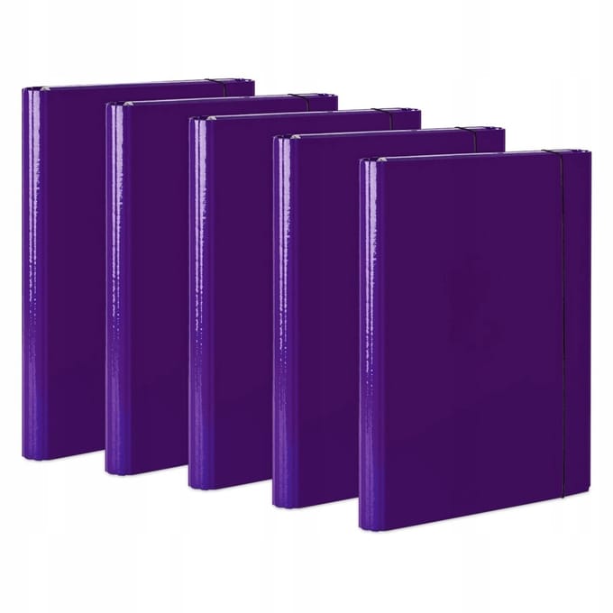 5x Map met Elastiek A4, 40mm Rugbreedte, Stevig Karton