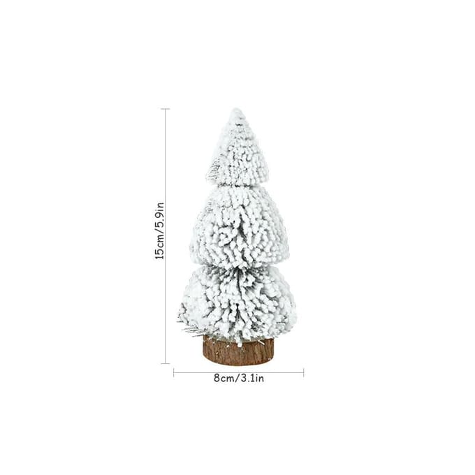 Mini décorations d'arbre de Noël, sapin de neige, décorations de Noël pour la maison, le bureau, cadeau de Noël, artisanat de bricolage white