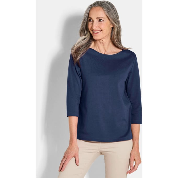 Basic shirt van interlock-jersey - marine - Gr. 42 van Goldner Fashion