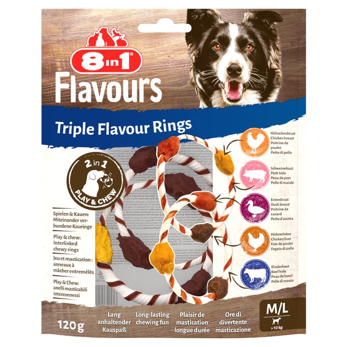 120g 8in1 Triple Flavour Rings hondensnacks