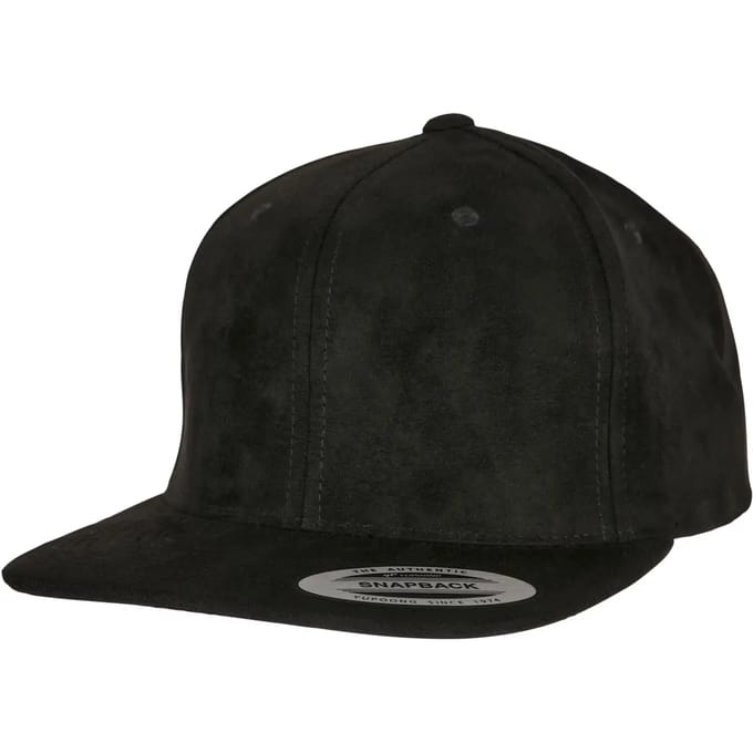 Flexfit - Suede Leather Snapback black one size Snapback Pet - Zwart