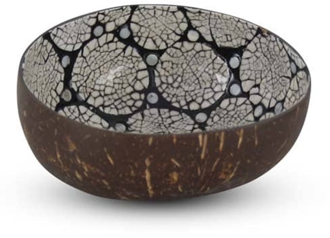 Safaary - Coconut Bowl Zwart-Wit Ø 13 x 7cm