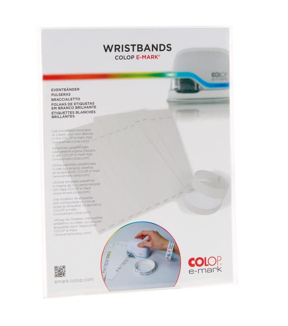 Polsband Colop E-mark 250x19mm 100 stuks wit