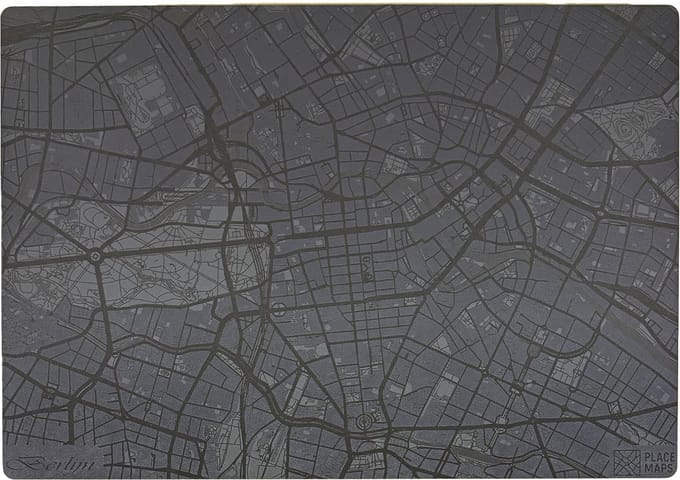 Place Maps Placemat Stadskaart Kopenhagen - Kunstleer - Kastanjebruin - 1 Stuk