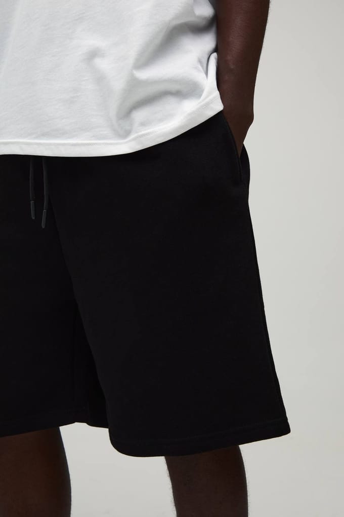 Essential Baggy Fit Middellange Short | Black | Size Large