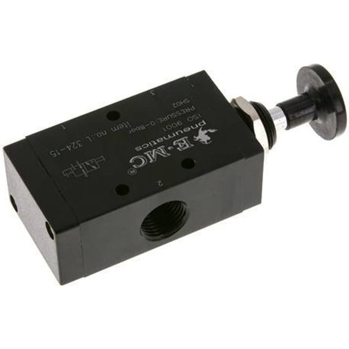3/2 G1/2'' Axiale Handbedieningsklep Detent 0-8bar/0-112psi E.MC