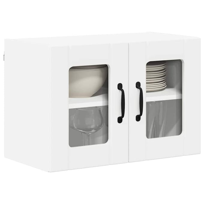 vidaXL - Wandglas - Kasten - LUCCA - Hoogglans - Wit - 60 - x - 31 - x - 40 - cm