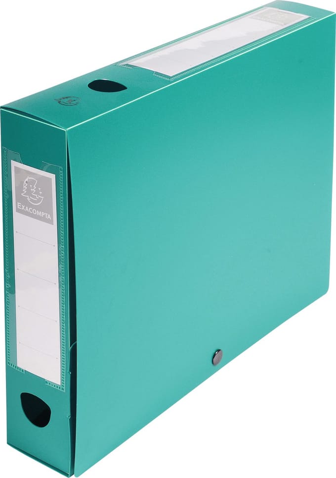 Exacompta 10x Ondoorzichtige klasseerdoose PP 7/10de Rug 60mm - A4 - Groen - 59633E