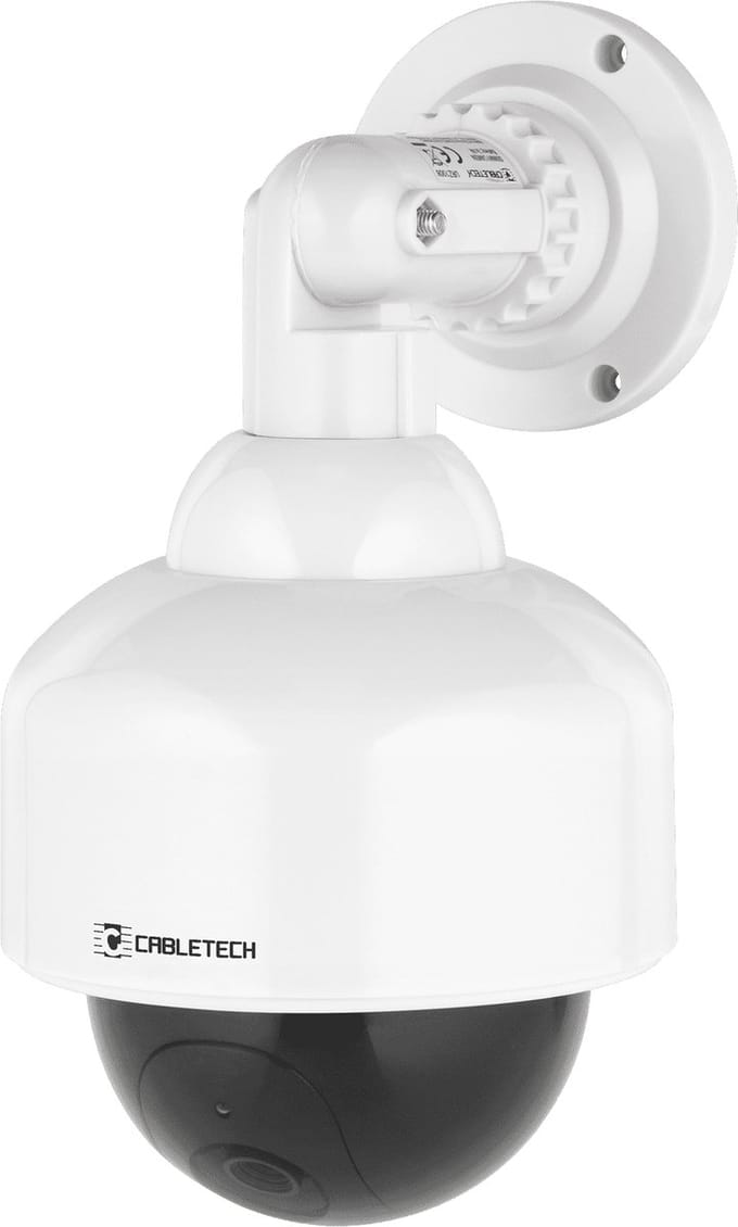 Cabletech Dummy Camera - Met Led Indicatie en Sticker - Op batterijen - DK-10 - Wit