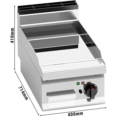 GGM Gastro Elektrische bakplaat - 4,8kW - Glad - Bakoppervlak: 400x700mm zilver