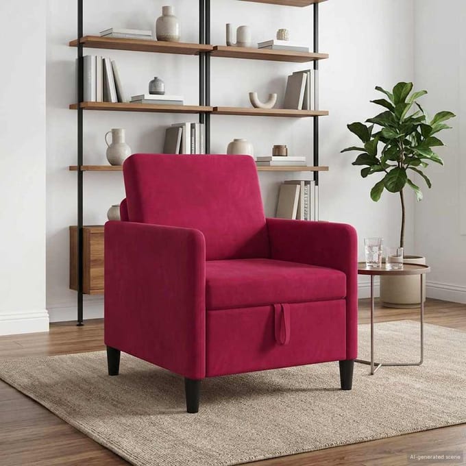 vidaXL Bank met opslag Wijnrood 72 x 78 x 87 cm Polyester