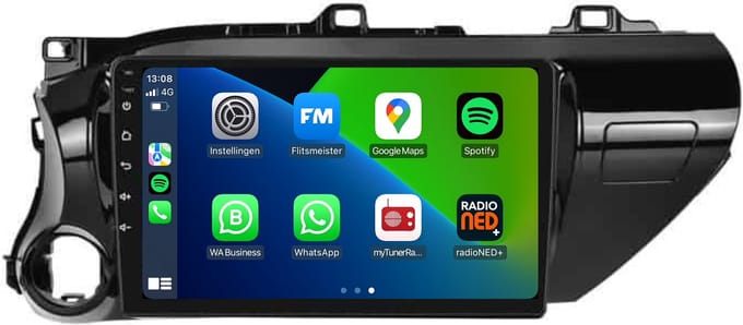 CarPlay autoradio geschikt voor Toyota Hilux 8 | 2015 t/m 2020 | Android 13 | Draadloos Apple CarPlay & Android Auto | 2GB + 32GB | 8-Core processor | Davilon | 2025 model | 2015 2016 2017 2018 2019 2020 | Bluetooth & Wifi
