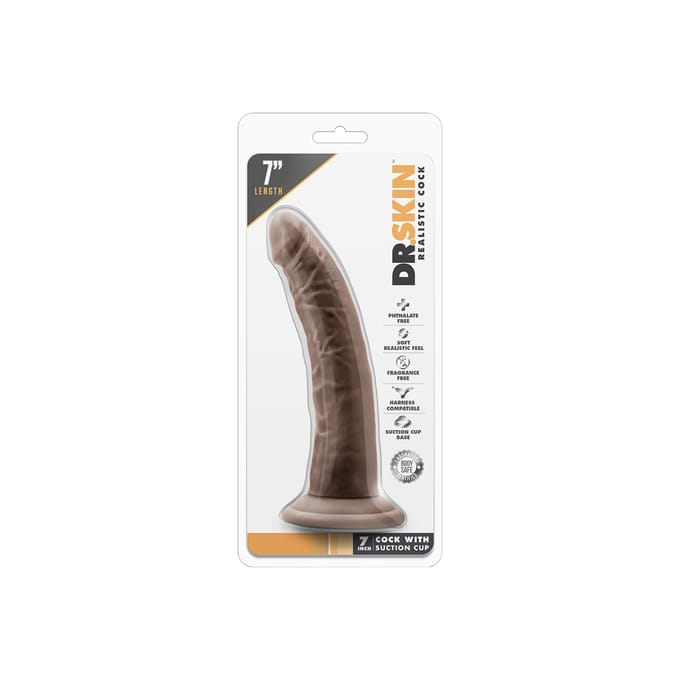 Dr. Skin - Realistische Dildo Met Zuignap 19 cm - Chocolate
