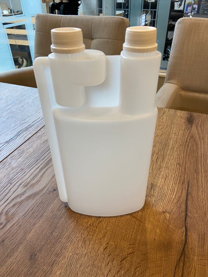 Mengverhouding fles - 1 liter fles - doseerfles - doseerkamer 60ml