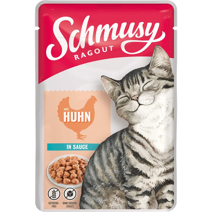 Schmusy Ragout in Saus Kattenvoer 22 x 100 g - Kip