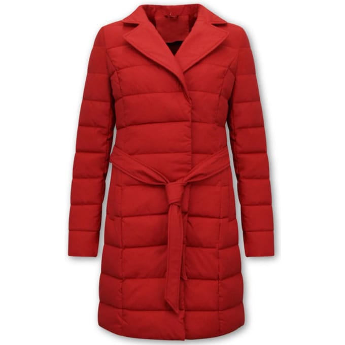 Puffer Jas Dames Lang - Winterjas Dames Lang - 7920 - Rode Jas