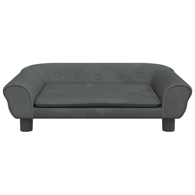 vidaXL - Kinderbank - 70x45x26 - cm - fluweel - donkergrijs