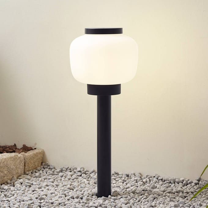 Lindby - Terraslampen - 1licht - Aluminium, polycarbonaat - H: 60.3 cm - E27 - zwart, wit