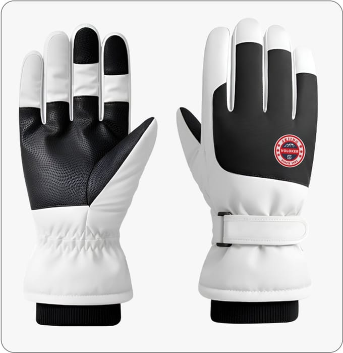 Wit - Waterdichte Ski & Snowboard Handschoenen – Touchscreen, Winddicht Winterhandschoenen met Polsriem