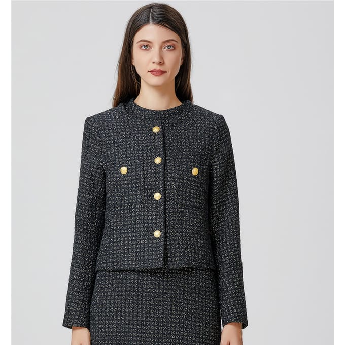 Tweed blazerpatch met zakken