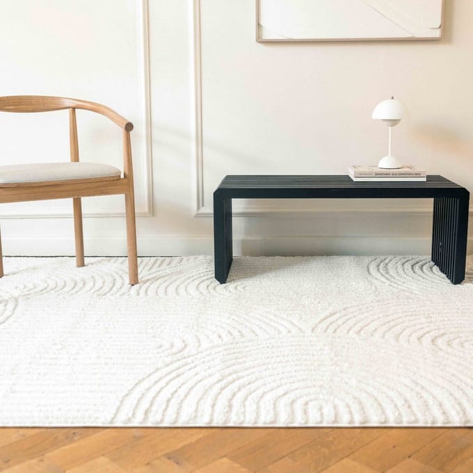 Scandinavisch vloerkleed Oskar creme/wit - 200 x 280 cm - (L)