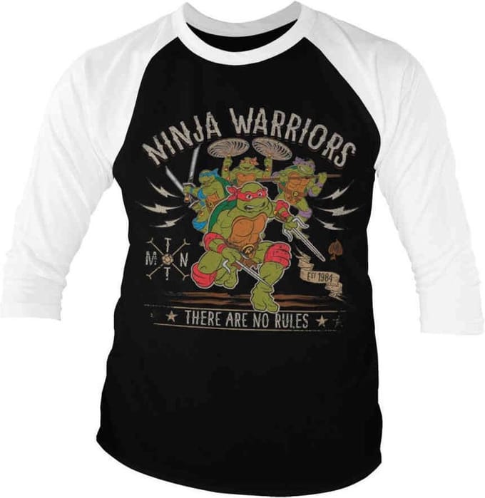 Teenage Mutant Ninja Turtles Raglan top -S- Ninja Warriors No Rules Zwart/Wit