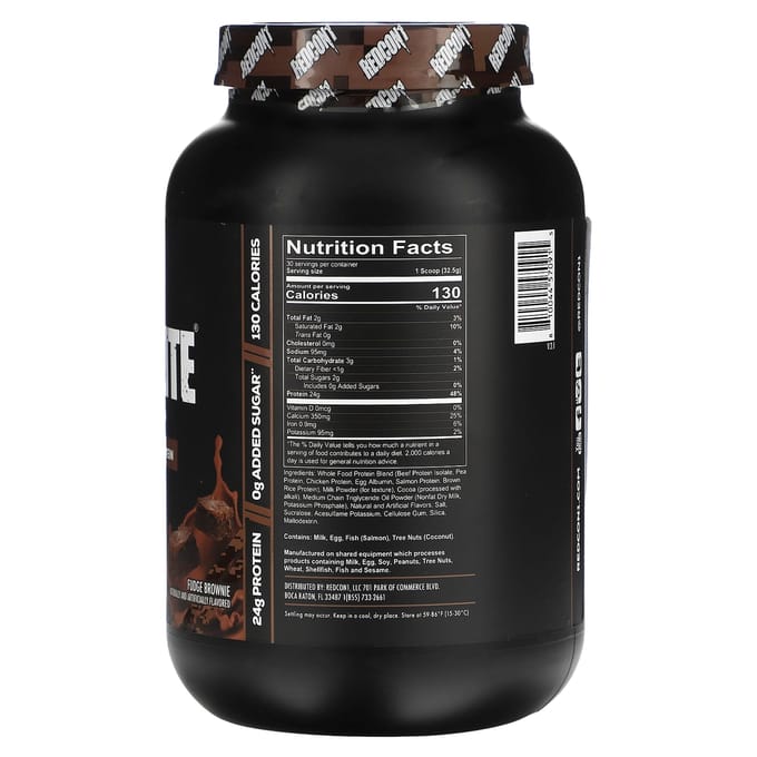 Redcon1, MRE Light, Eiwit uit hele voeding, Fudge Brownie Smaak, 2,15 lb (975 g)