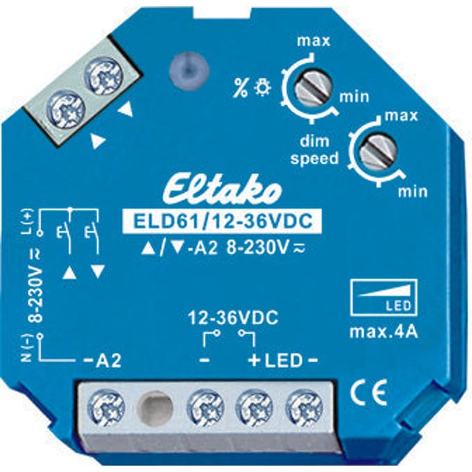 Eltako 61100865 Universele dimmer Geschikt voor lampen: LED-lamp Blauw