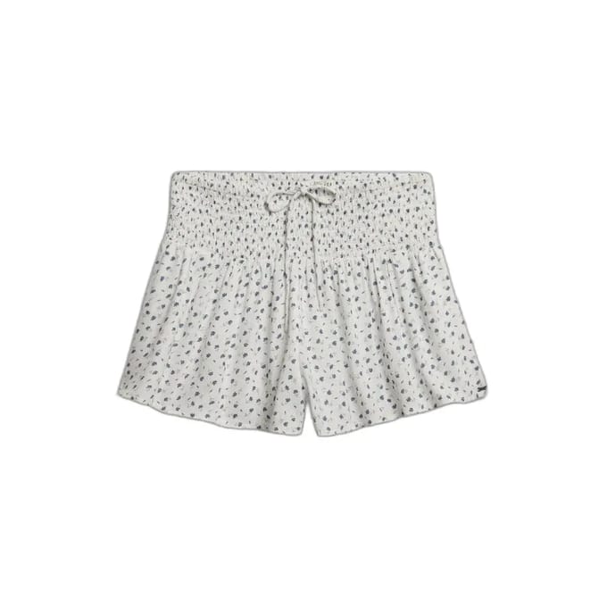 Superdry - Bedrukte Mini Smocked Shorts - Dames - Korte broeken