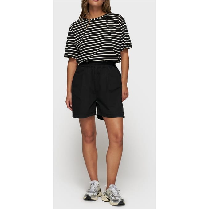 10DAYS The Tee Stripes Black/white Größe: L | Kurze Sporthosen Outlet | Damen | Schwarz