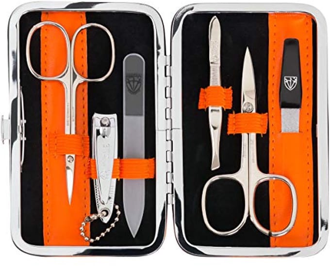 6-delige Manicureset met Kunstlederen Etui - Perfect voor Thuis