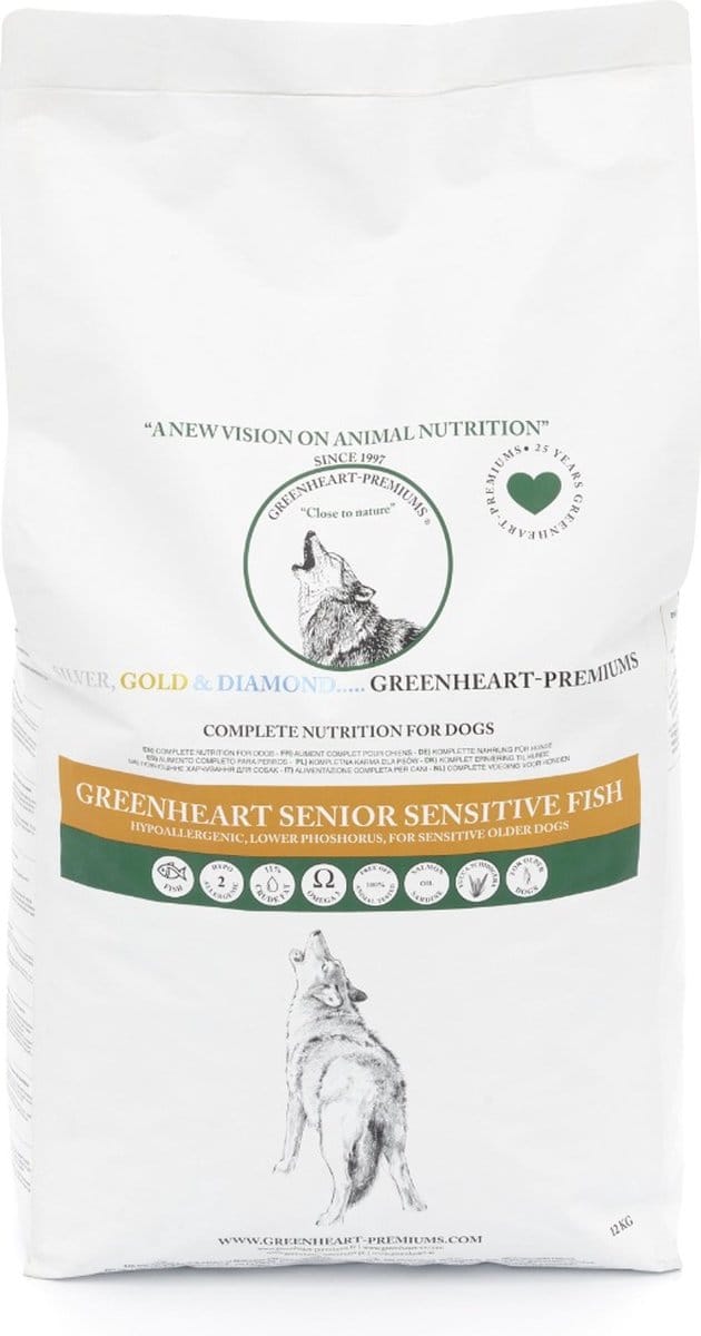Greenheart hondenvoer Senior Sensitive Fish 12 kg - Hond
