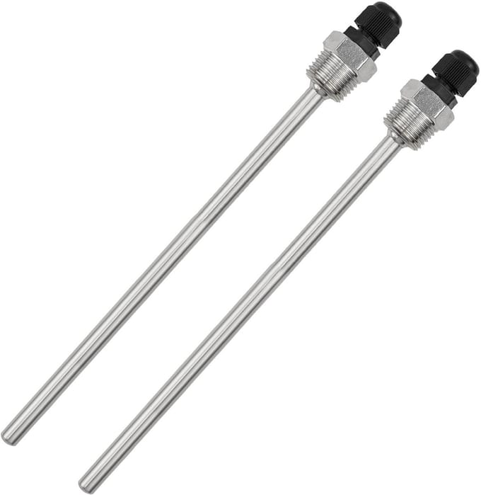 Dipping sleeves G1/2 inch van roestvrij staal, temperatuur sensor bescherming, 2 stuks voor thermische elementen