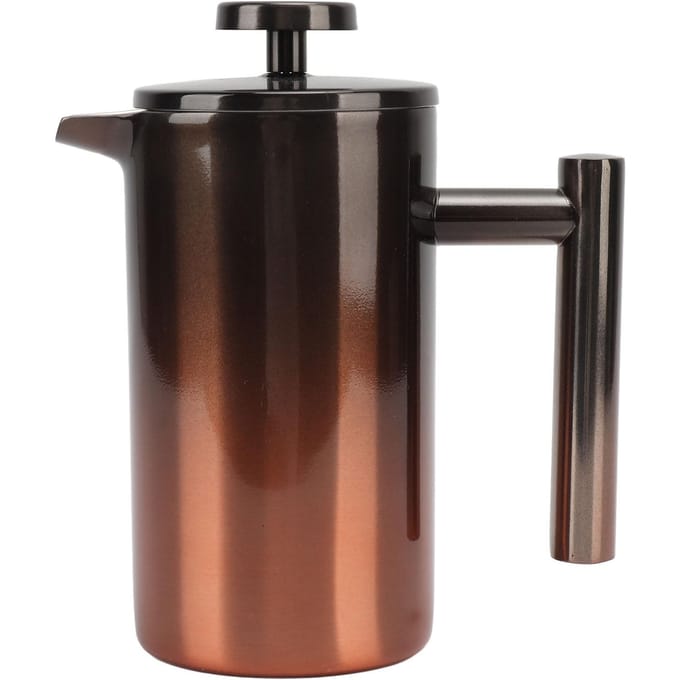 Cafetière à piston Théière avec Filtre Double Couche Acier Inoxydable 304 Rampe Dégradée pour Type 1 black