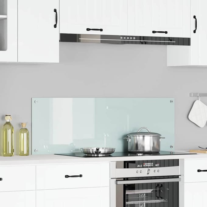 vidaXL - Keukenachterwand - Wit - 120 - x - 40 - cm - gehard - glas