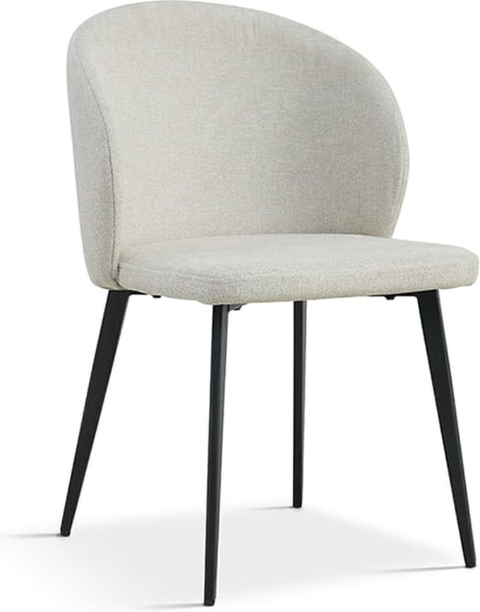 Stoel Lena Beige - Stof - Set van 4 - Zithoogte 46 cm - Zitdiepte 45 cm