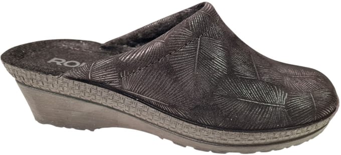 Rohde Zwarte Dames Pantoffels Open Hiel - Zwart - 43