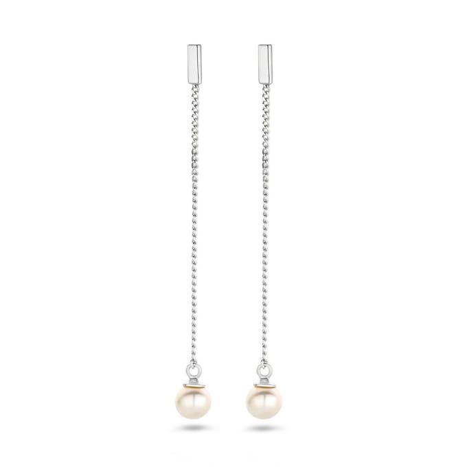 Zilver Gerhodineerd Oorhangers Parel 1338446
