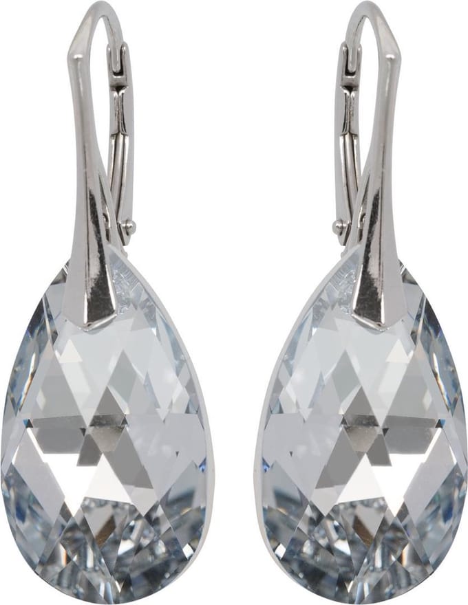 DBD - Zilveren Oorbellen - Kristal Elements - Druppel - Zilver - 22MM - Anti Allergisch
