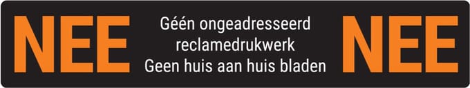 Nee Nee Sticker - Brievenbus sticker - Premium kwaliteit - Mat zwart - 150 x 28 mm