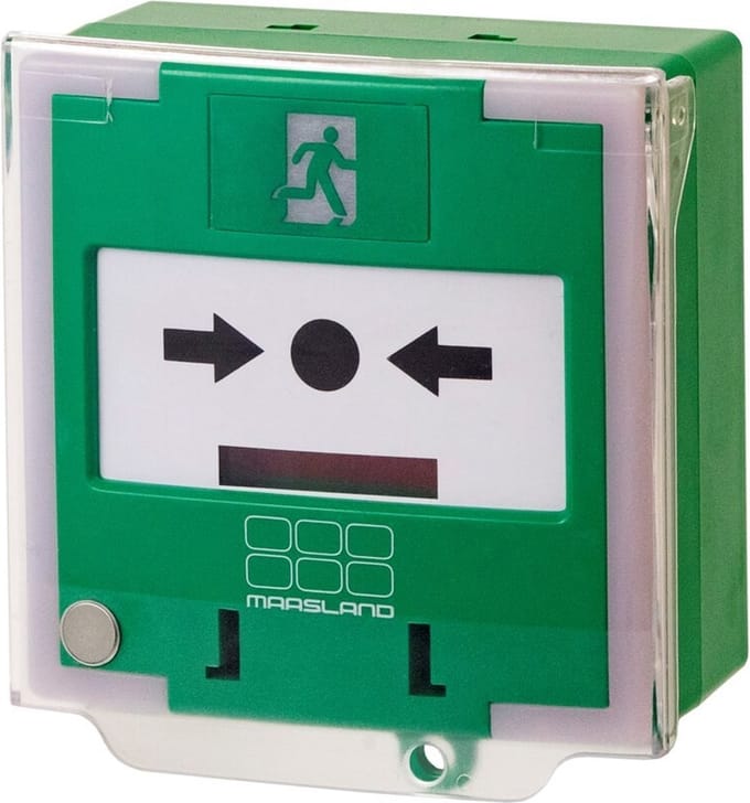 Maasland alarm drukknop met led licht, groen 330PGL