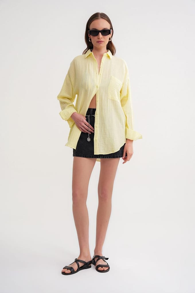 Oversized Shirt met Pocketdetail