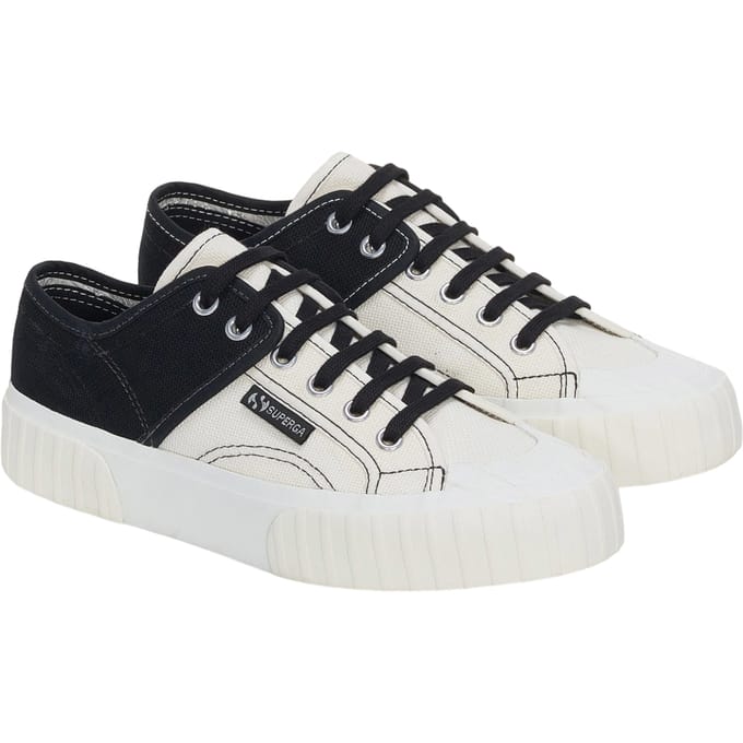 Superga Dames/Dames Kleurblok Trainers (Zwart/Blauw/Oranje)