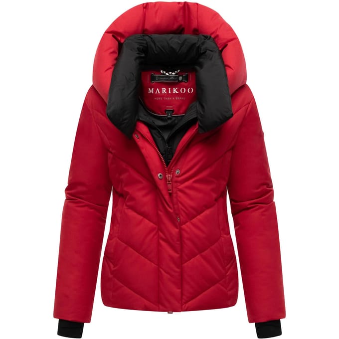 Marikoo dames gewatteerde winterjas Nadiraa met 2-in-1 design & capuchon