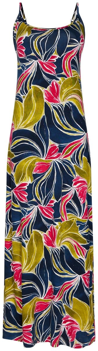 Pastunette - Jurk - Paradise - Viscose - Mouwloos - Blauw/Multi - Maat 42